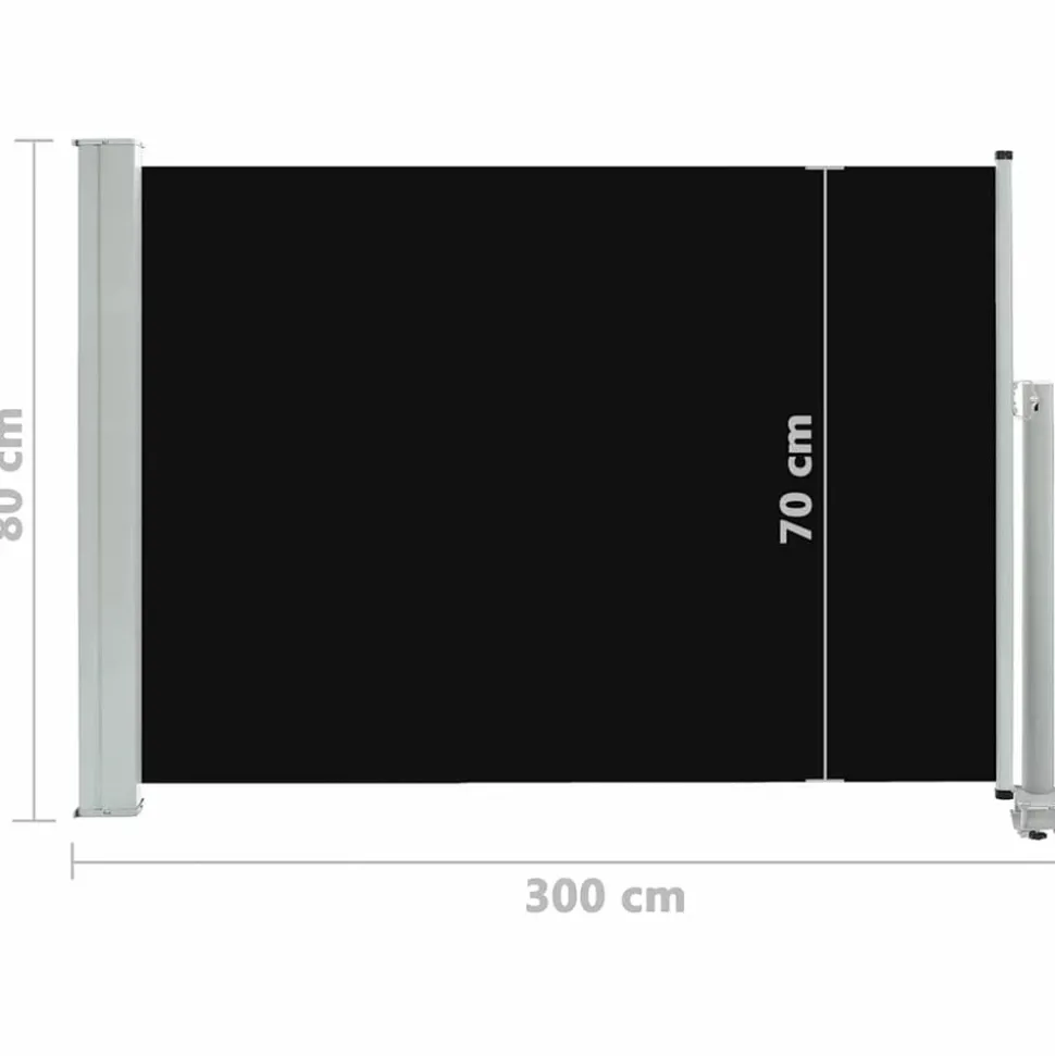 MAISON EXCLUSIVE - Auvent latéral rétractable de patio 80x300 cm noir