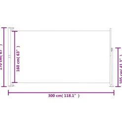 MAISON EXCLUSIVE - Auvent latéral rétractable de patio 170x300 cm marron