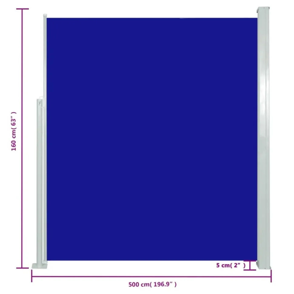 MAISON EXCLUSIVE - Auvent latéral rétractable de patio 160x500 cm bleu