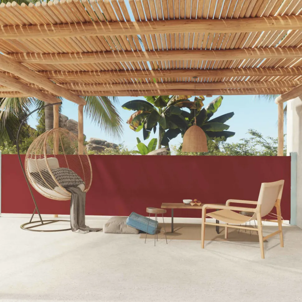 MAISON EXCLUSIVE - Auvent latéral rétractable de patio 117x600 cm rouge