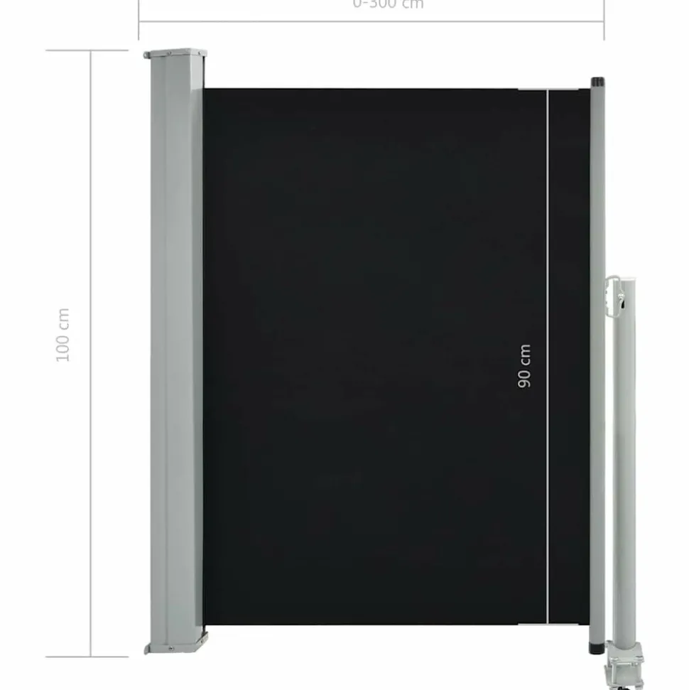MAISON EXCLUSIVE - Auvent latéral rétractable de patio 100 x 300 cm noir