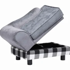 MAISON EXCLUSIVE - Canapé pour chien gris 57x34x36 cm peluche
