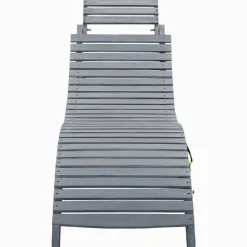 MAISON EXCLUSIVE - Chaise longue avec coussin gris bois d'acacia solide