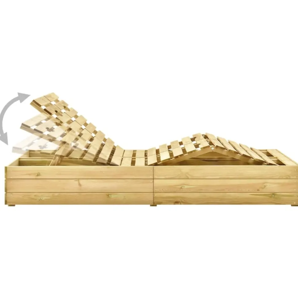 MAISON EXCLUSIVE - Chaise longue double avec coussins bois de pin imprégné