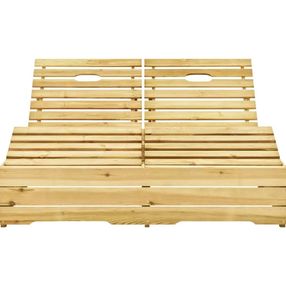 MAISON EXCLUSIVE - Chaise longue double avec coussins bois de pin imprégné
