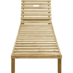 MAISON EXCLUSIVE - Chaise longue avec coussin rouge bois de pin imprégné