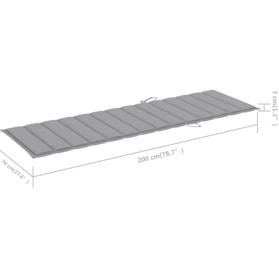 MAISON EXCLUSIVE - Chaise longue double et coussins gris bois de pin imprégné