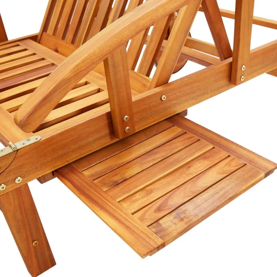 MAISON EXCLUSIVE - Chaise longue de jardin avec coussin bois d'acacia solide