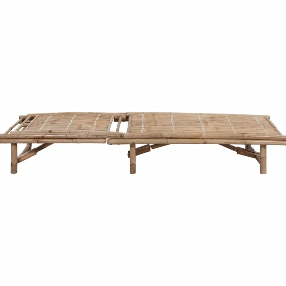 MAISON EXCLUSIVE - Chaise longue de jardin avec coussin bambou