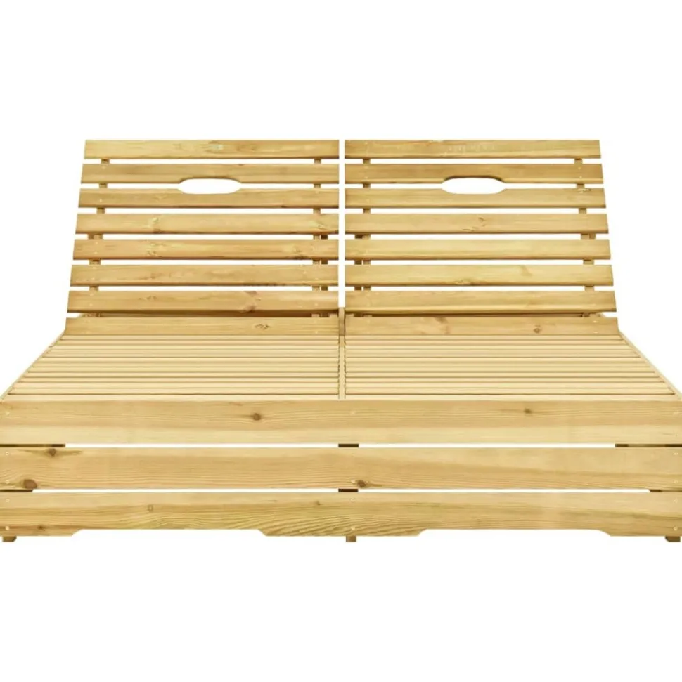 MAISON EXCLUSIVE - Chaise longue double et coussins taupe bois de pin imprégné