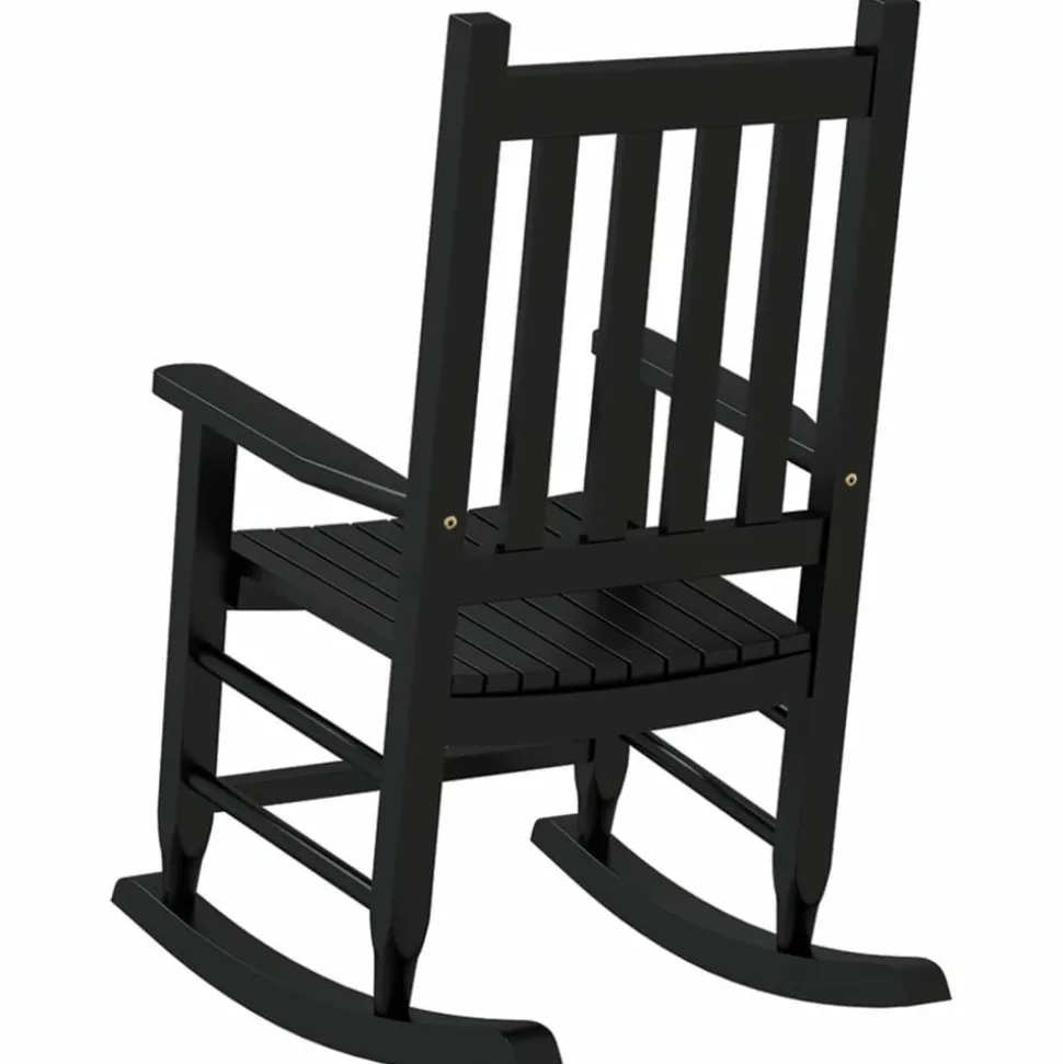 MAISON EXCLUSIVE - Chaise à bascule enfants noir bois de peuplier massif