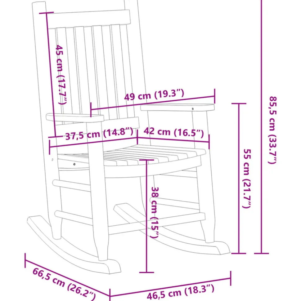 MAISON EXCLUSIVE - Chaise à bascule enfants noir bois de peuplier massif