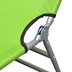 MAISON EXCLUSIVE - Chaise longue avec coussin de tête acier enduit de poudre vert