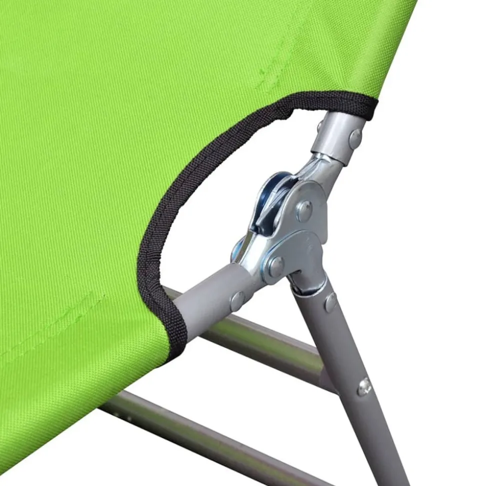 MAISON EXCLUSIVE - Chaise longue avec coussin de tête acier enduit de poudre vert