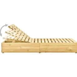 MAISON EXCLUSIVE - Chaise longue double et coussins gris bois de pin imprégné