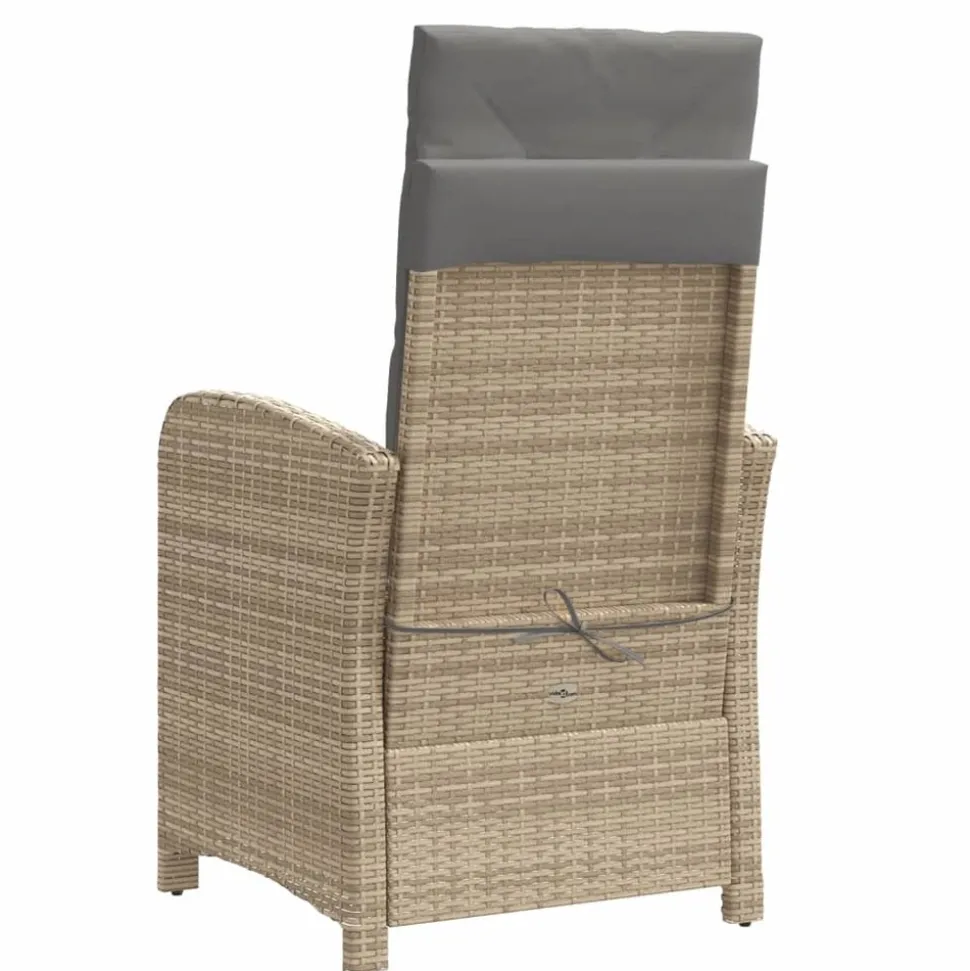 MAISON EXCLUSIVE - Chaise inclinable de jardin et repose-pied mélange beige rotin