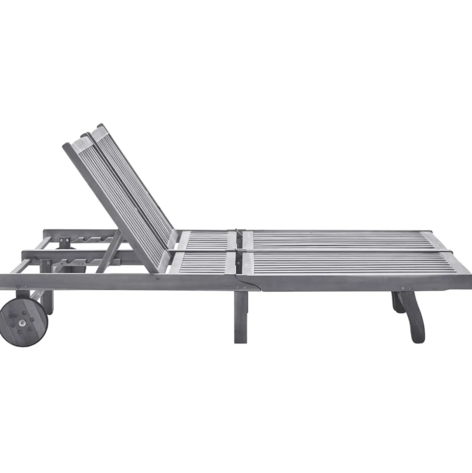 MAISON EXCLUSIVE - Chaise longue de jardin 2 places avec coussin gris acacia
