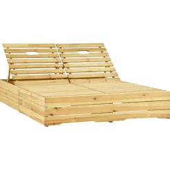 MAISON EXCLUSIVE - Chaise longue double avec coussins bois de pin imprégné