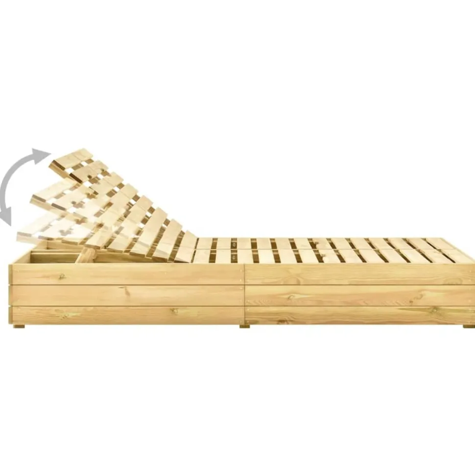 MAISON EXCLUSIVE - Chaise longue double avec coussins bois de pin imprégné