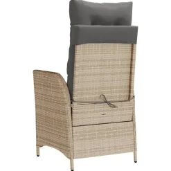 MAISON EXCLUSIVE - Chaise inclinable de jardin et repose-pied mélange beige rotin