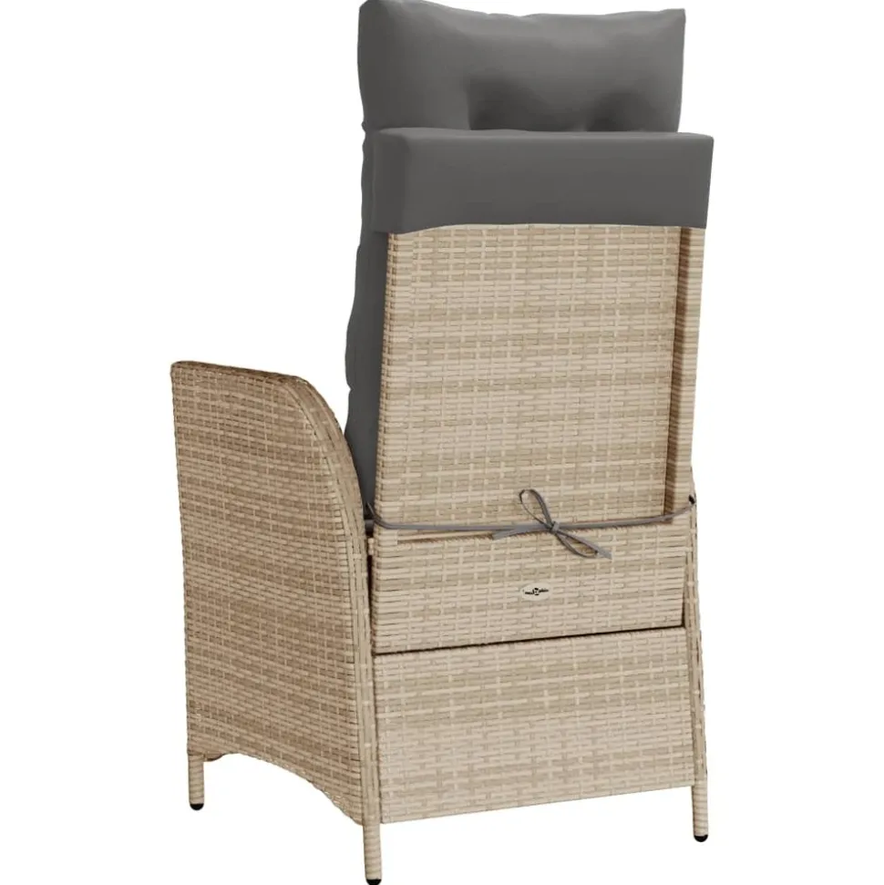 MAISON EXCLUSIVE - Chaise inclinable de jardin et repose-pied mélange beige rotin