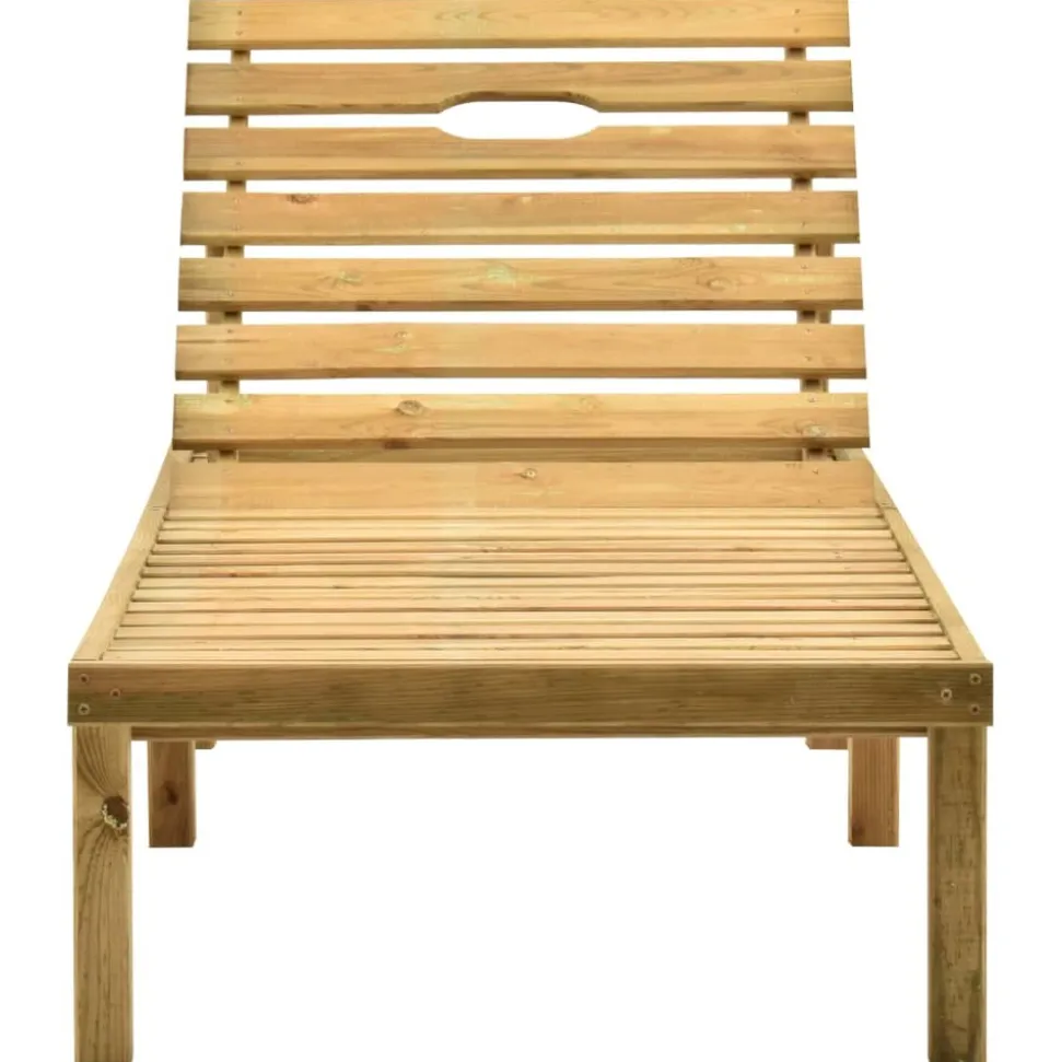 MAISON EXCLUSIVE - Chaise longue avec coussin gris bois de pin imprégné