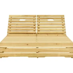 MAISON EXCLUSIVE - Chaise longue double et coussins bordeaux bois de pin imprégné