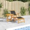 MAISON EXCLUSIVE - Chaise longue d'extérieur avec table acacia massif et textilène