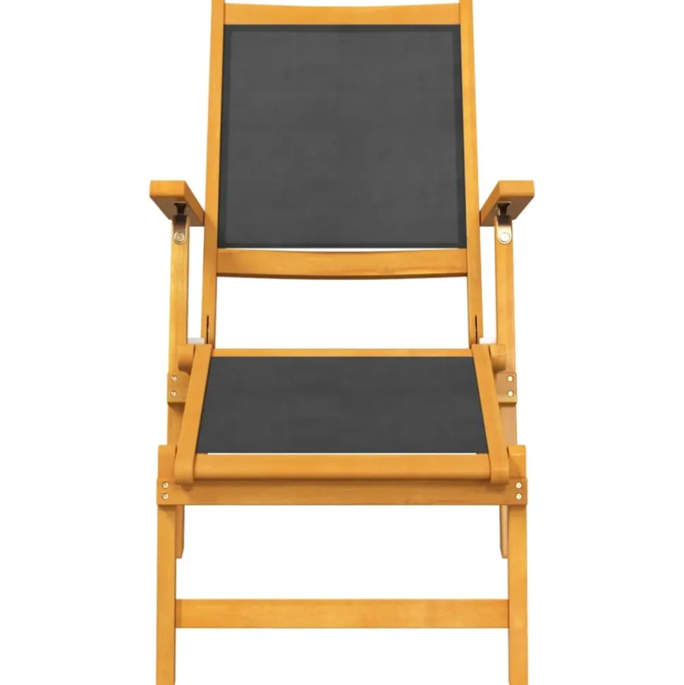 MAISON EXCLUSIVE - Chaise longue d'extérieur avec table acacia massif et textilène