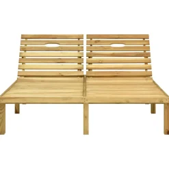 MAISON EXCLUSIVE - Chaise longue double et coussins bordeaux bois de pin imprégné
