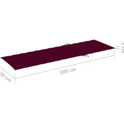 MAISON EXCLUSIVE - Chaise longue double et coussins bordeaux bois de pin imprégné