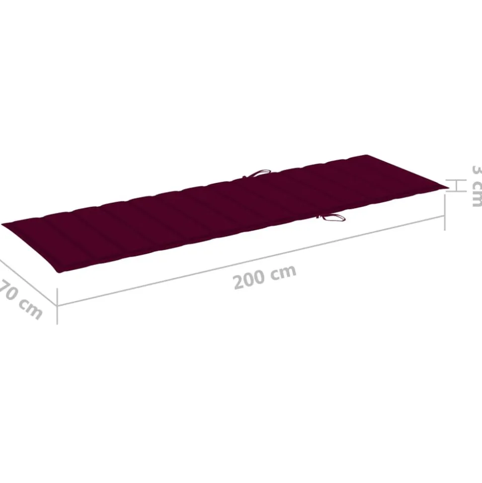 MAISON EXCLUSIVE - Chaise longue double et coussins bordeaux bois de pin imprégné