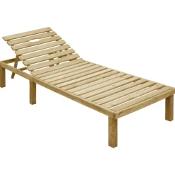 MAISON EXCLUSIVE - Chaise longue avec coussin bordeaux bois de pin imprégné