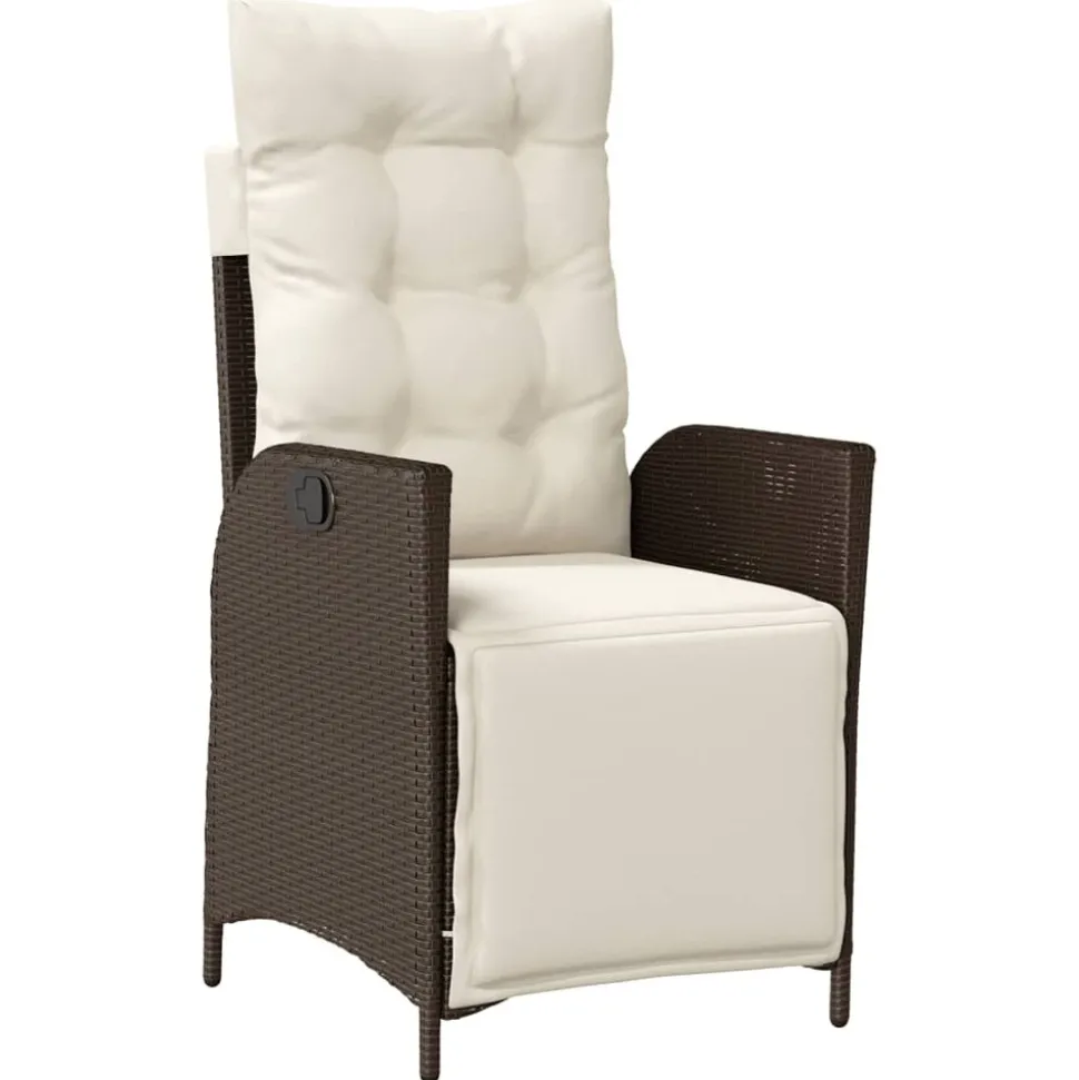 MAISON EXCLUSIVE - Chaise inclinable de jardin repose-pied marron résine tressée
