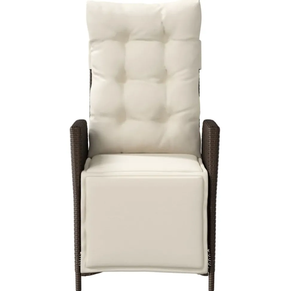 MAISON EXCLUSIVE - Chaise inclinable de jardin repose-pied marron résine tressée
