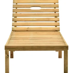 MAISON EXCLUSIVE - Chaise longue avec coussin rouge bois de pin imprégné