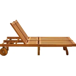 MAISON EXCLUSIVE - Chaise longue de jardin 2 places avec coussins acacia solide