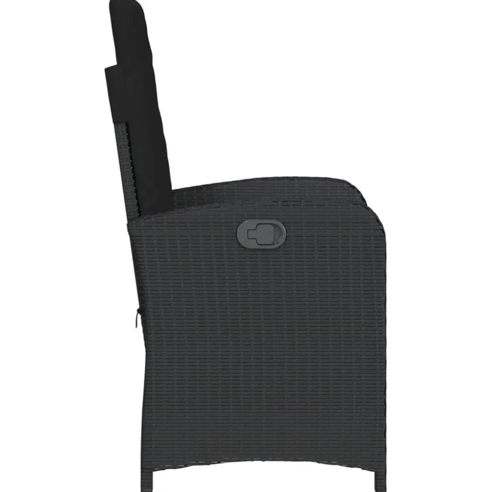 MAISON EXCLUSIVE - Chaise inclinable de jardin avec coussins noir résine tressée