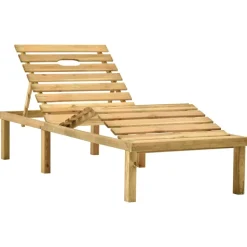 MAISON EXCLUSIVE - Chaise longue avec coussin bordeaux bois de pin imprégné