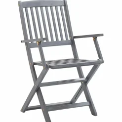MAISON EXCLUSIVE - Chaises pliables d'extérieur lot de 2 et coussins bois d'acacia