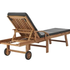 MAISON EXCLUSIVE - Chaises longues et coussins 2pcs bois de teck solide gris foncé