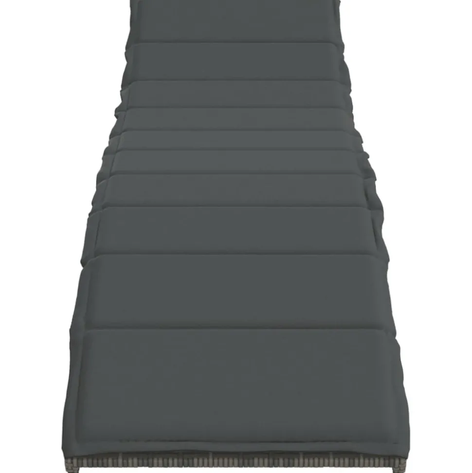 MAISON EXCLUSIVE - Chaises longues lot de 2 avec table gris résine tressée