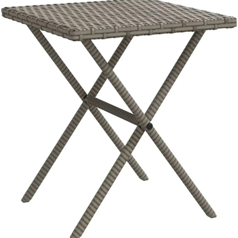 MAISON EXCLUSIVE - Chaises longues lot de 2 avec table gris résine tressée