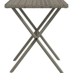 MAISON EXCLUSIVE - Chaises longues lot de 2 avec table gris résine tressée