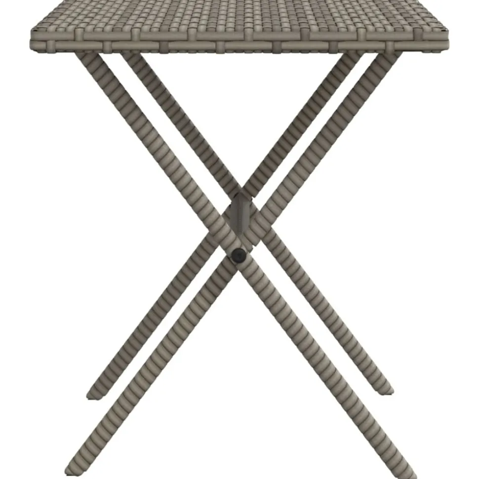 MAISON EXCLUSIVE - Chaises longues lot de 2 avec table gris résine tressée