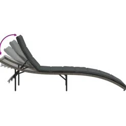 MAISON EXCLUSIVE - Chaises longues lot de 2 avec table gris résine tressée