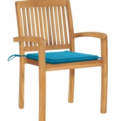 MAISON EXCLUSIVE - Chaises de jardin empilables avec coussins lot de 8 teck solide