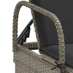 MAISON EXCLUSIVE - Chaises longues avec coussins lot de 2 gris résine tressée