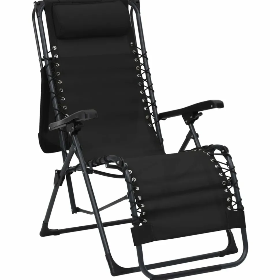MAISON EXCLUSIVE - Chaises pliables de terrasse lot de 2 textilène noir