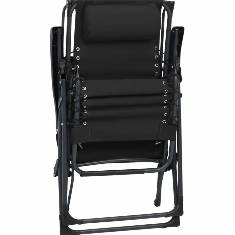 MAISON EXCLUSIVE - Chaises pliables de terrasse lot de 2 textilène noir